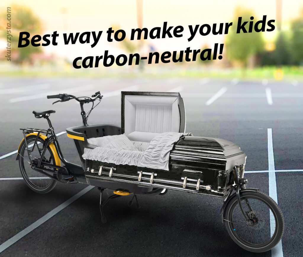 Meme - make your kids carbon neutral with cargo bike