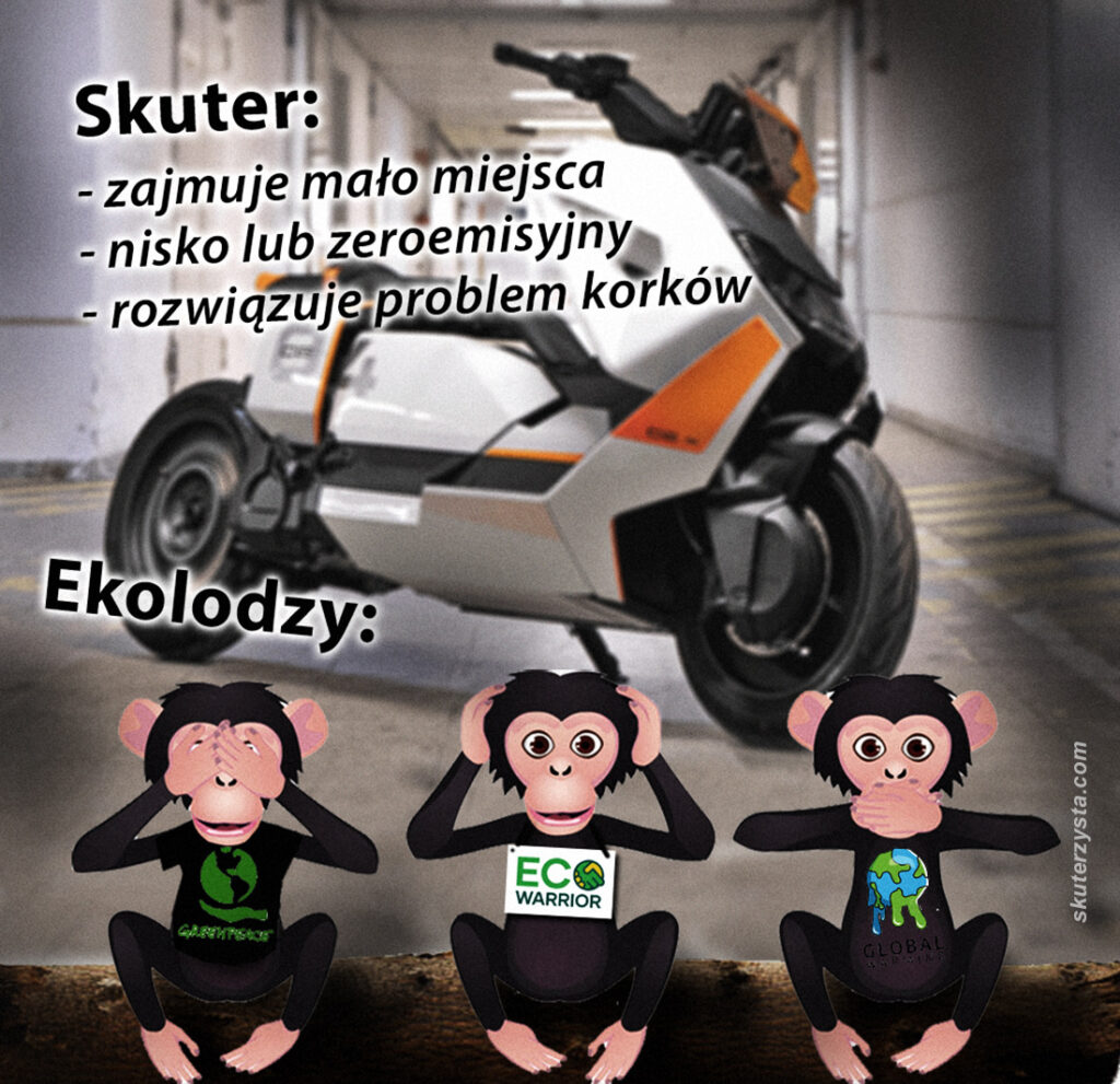 Mem - ekolodzy nie lubią skuterów